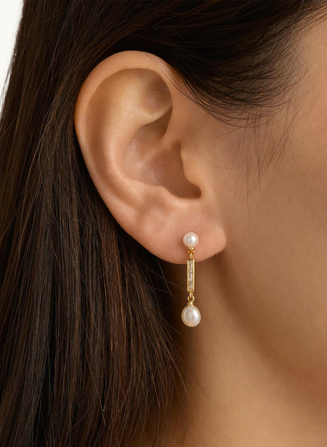 By Charlotte Breathe Pearl Drop Earrings in GOLD-By Charlotte-Frolic Girls