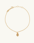 By Charlotte Crystal Lotus Heart Padlock Bracelet in GOLD