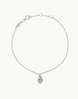 By Charlotte Crystal Lotus Heart Padlock Bracelet in SILVER