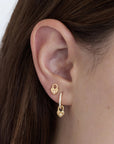 By Charlotte Crystal Lotus Heart Padlock Hoop Earrings in GOLD