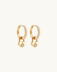 By Charlotte Crystal Lotus Heart Padlock Hoop Earrings in GOLD