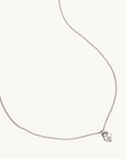 By Charlotte Crystal Lotus Heart Padlock Necklace in SILVER