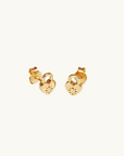 By Charlotte Crystal Lotus Heart Padlock Stud Earrings in GOLD