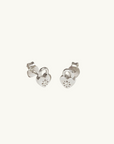 By Charlotte Crystal Lotus Heart Padlock Stud Earrings in SILVER