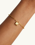 By Charlotte Crystal Lotus Padlock Bracelet in GOLD