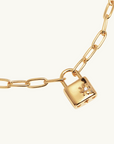 By Charlotte Crystal Lotus Padlock Bracelet in GOLD