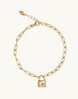 By Charlotte Crystal Lotus Padlock Bracelet in GOLD