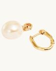 By Charlotte Embrace Stillness Pearl Hoops in GOLD