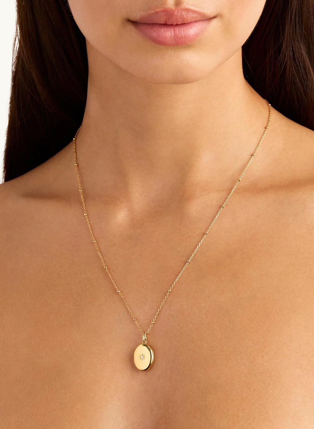 By Charlotte Rounded Lotus Locket Pendant in GOLD-By Charlotte-Frolic Girls