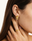 By Charlotte Serene Lotus Statement Earrings in GOLD