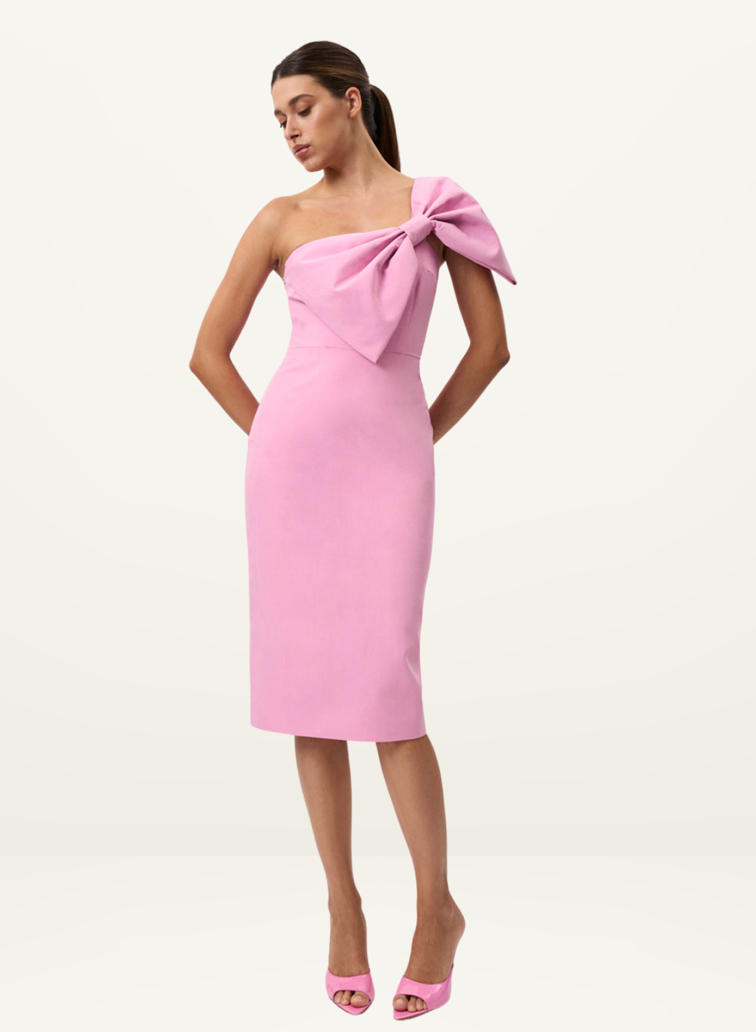 Bridget Bow Midi Dress TAFFY PINK By Johnny-By Johnny-Frolic Girls