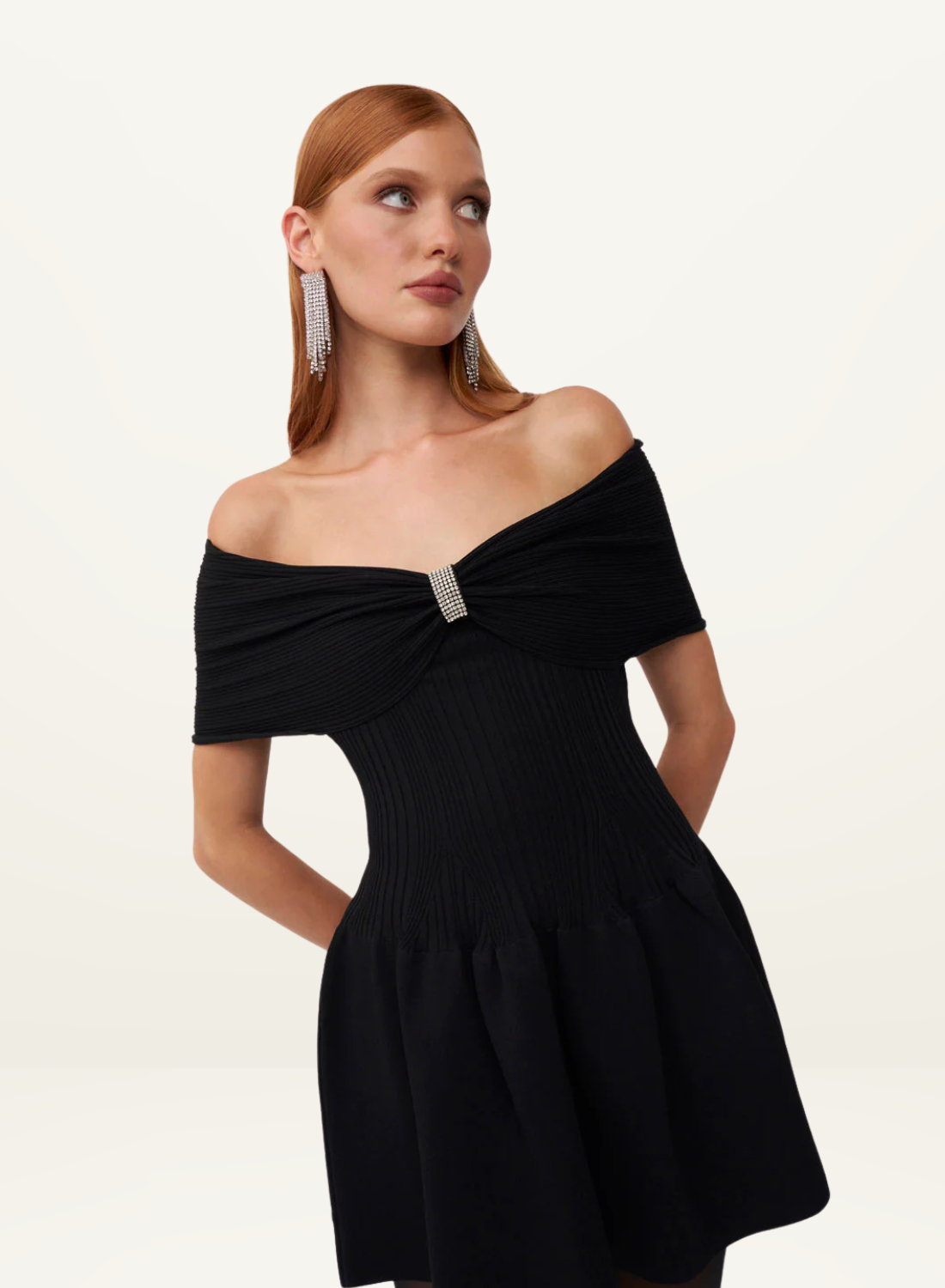 By Johnny Midnight Knit Mini Dress in BLACK