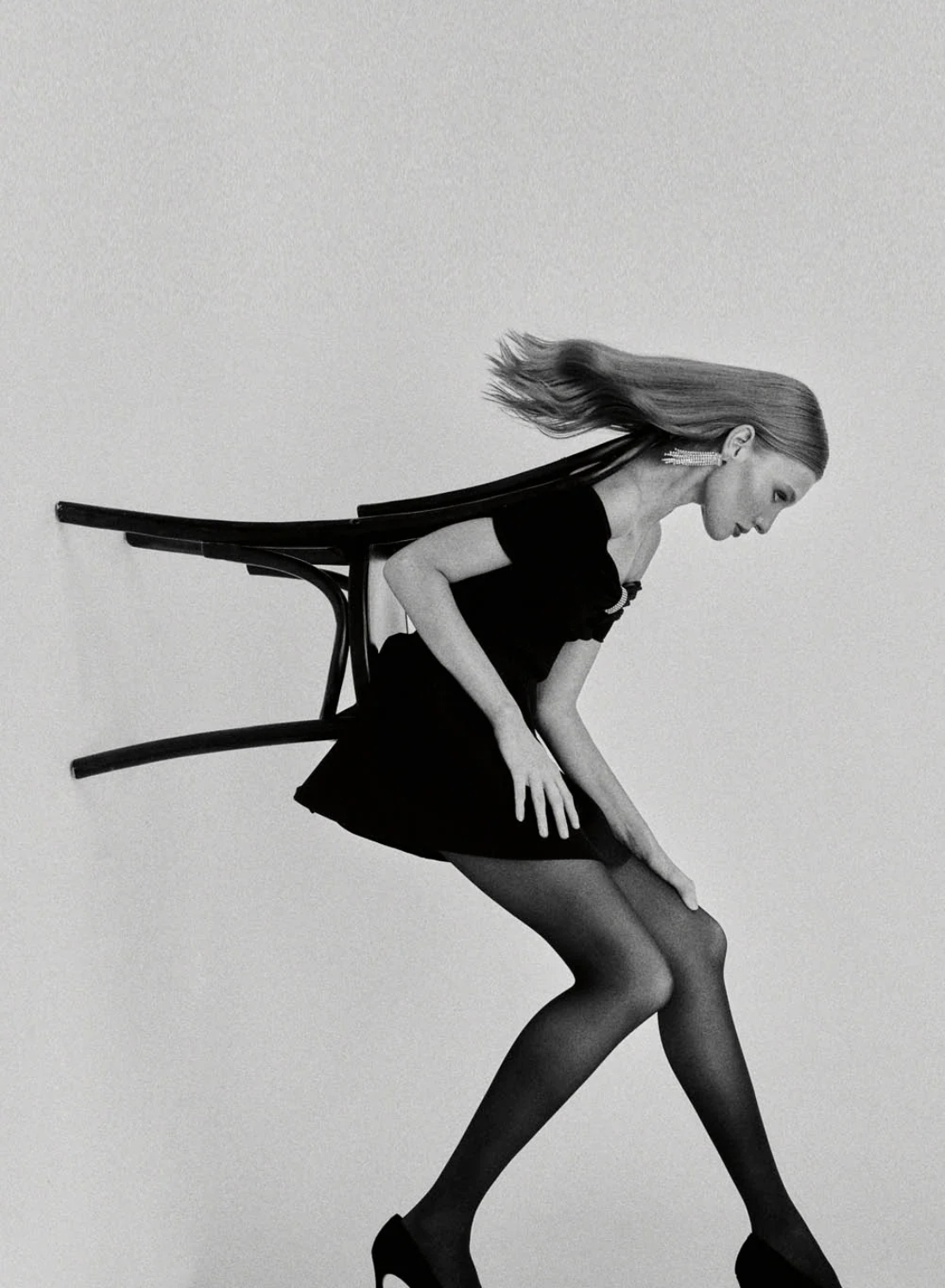 By Johnny Midnight Knit Mini Dress in BLACK