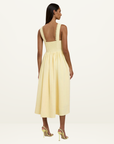 By Johnny Nova Scallop Midi Dress in Lemon