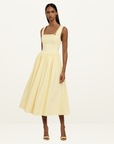 By Johnny Nova Scallop Midi Dress in Lemon