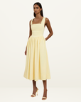 By Johnny Nova Scallop Midi Dress in Lemon