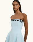 By Johnny Oceana Strapless Dress in Blue Black