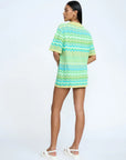 Ripple Stripe Knit Short GREEN MULTI By Johnny-By Johnny-Frolic Girls