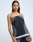 Zen Linear Strapless Top BLACK IVORY PINK By Johnny-By Johnny-Frolic Girls