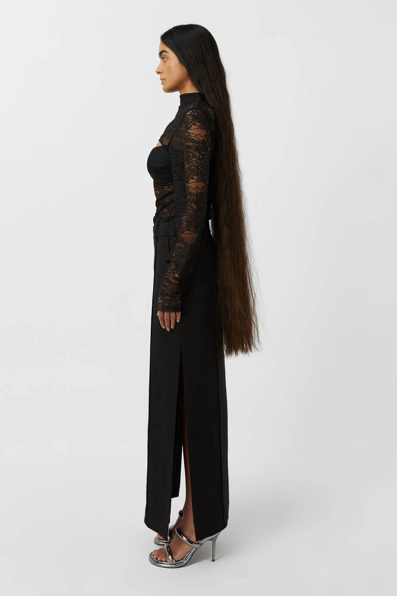 Ramona Black Lace Long Sleeve Bodysuit