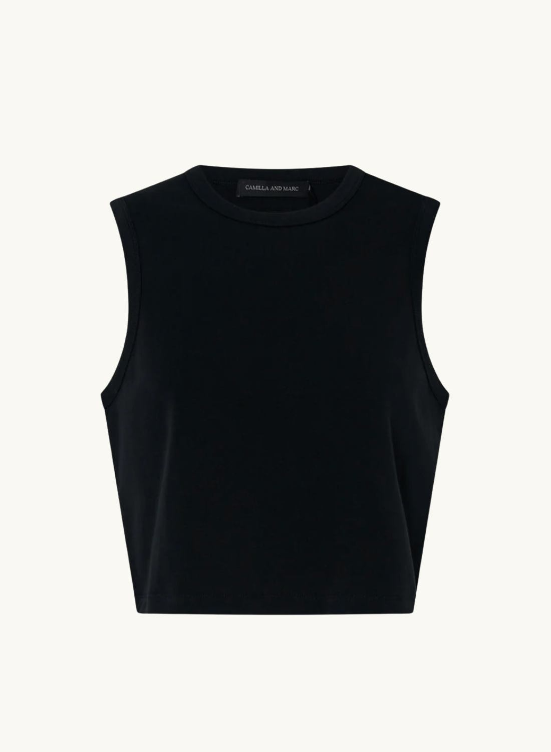Camilla and Marc Alba Crop Rib Tank in Black
