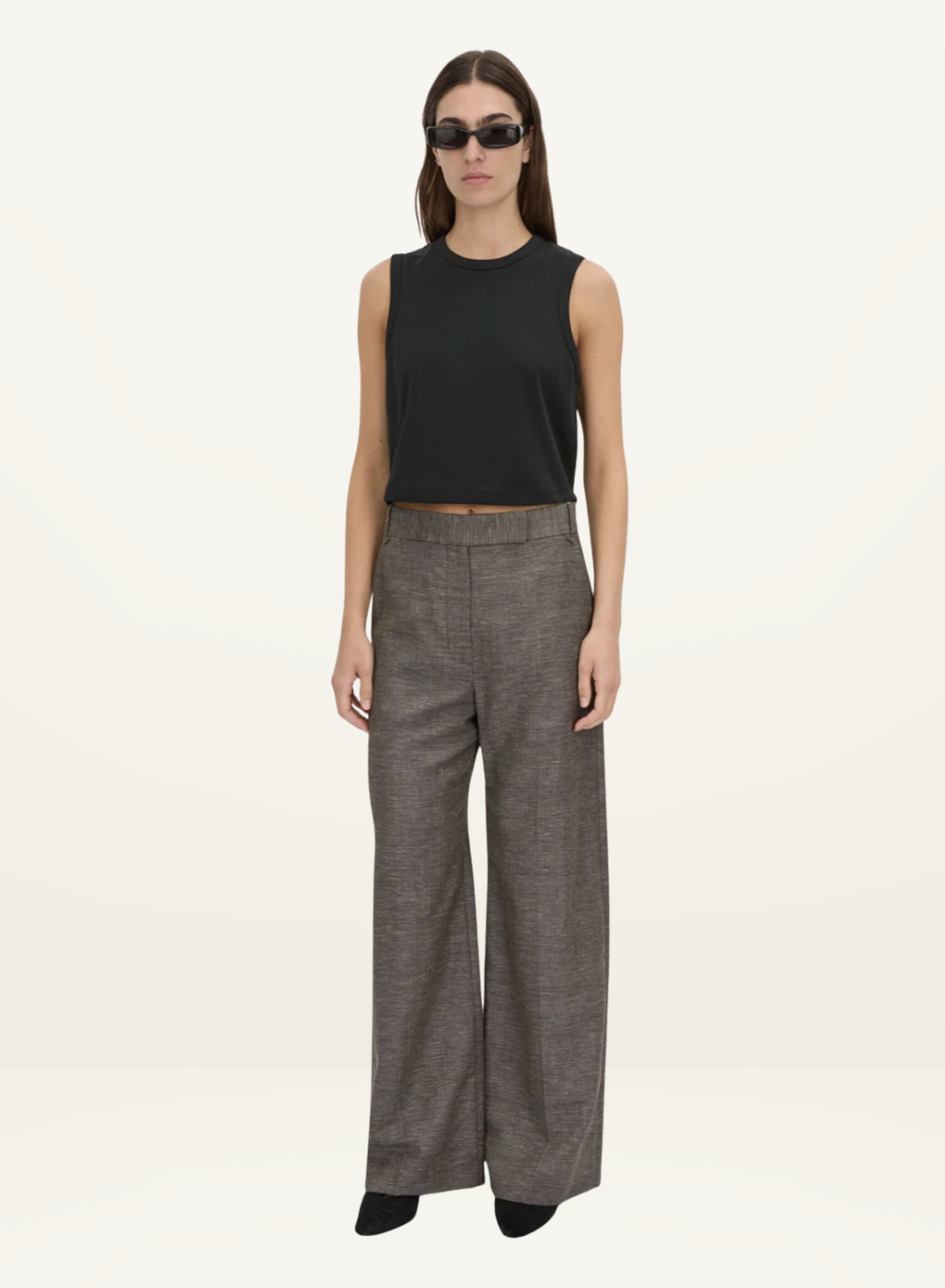 Camilla and Marc Alba Crop Rib Tank in Black