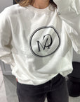 Camilla and Marc Bonnie Large Graphic Sweater in Soft White