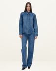 Camilla and Marc Caden Denim Shirt in Dark Classic Blue