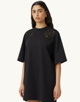 Camilla and Marc Caterina Applique Tee Dress in BLACK