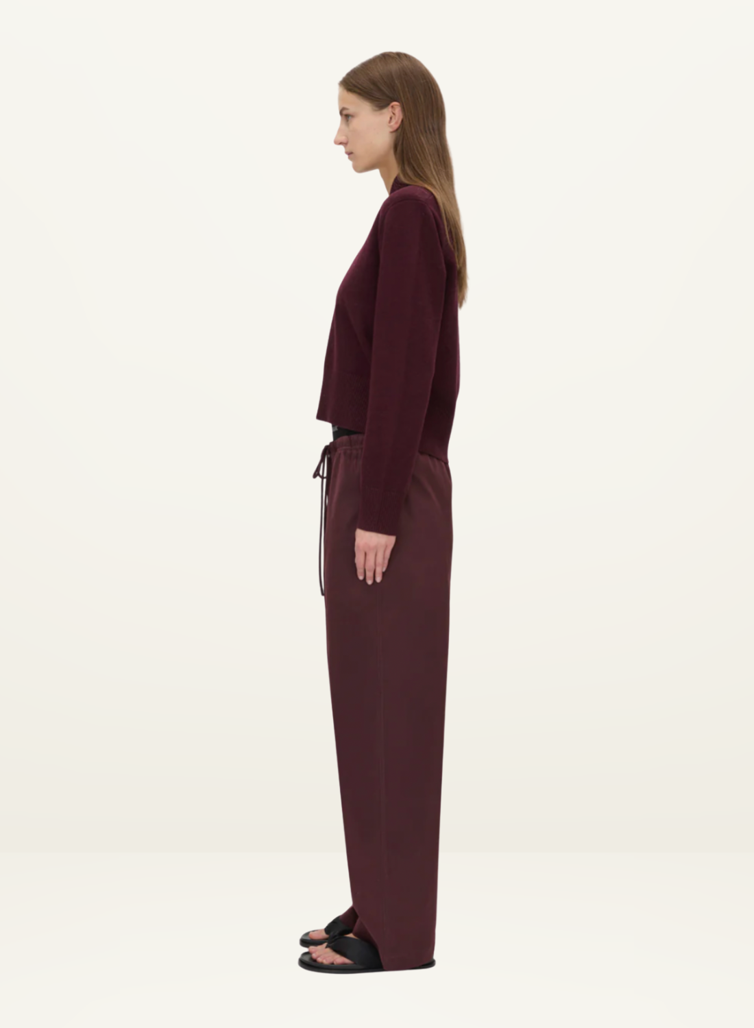 Camilla and Marc Dia Elastic Detail Pant in Burgundy