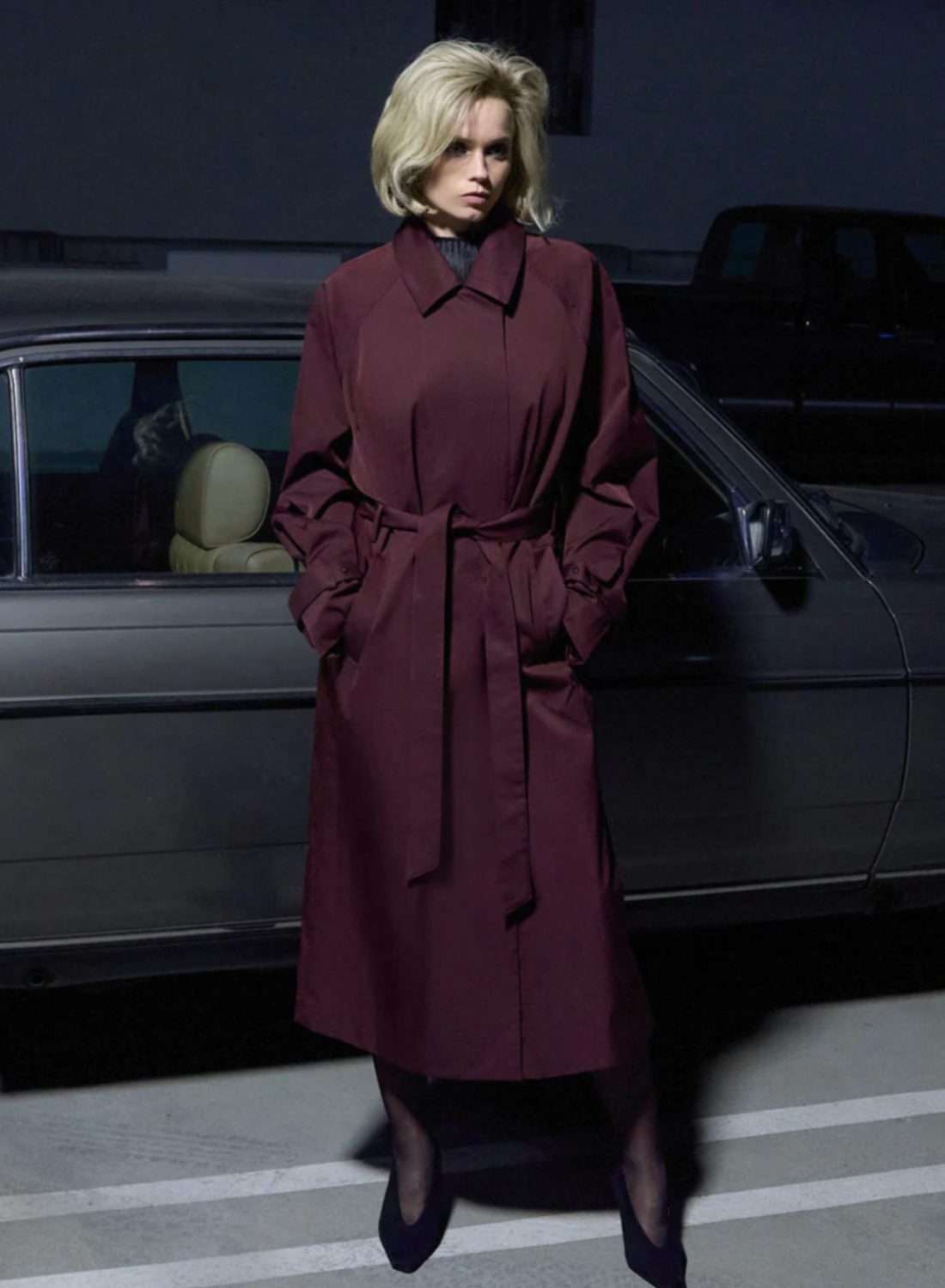 Camilla and Marc Dia Trench Coat in Burgundy