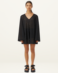 Camilla and Marc Dover V Neck Mini Dress in BLACK