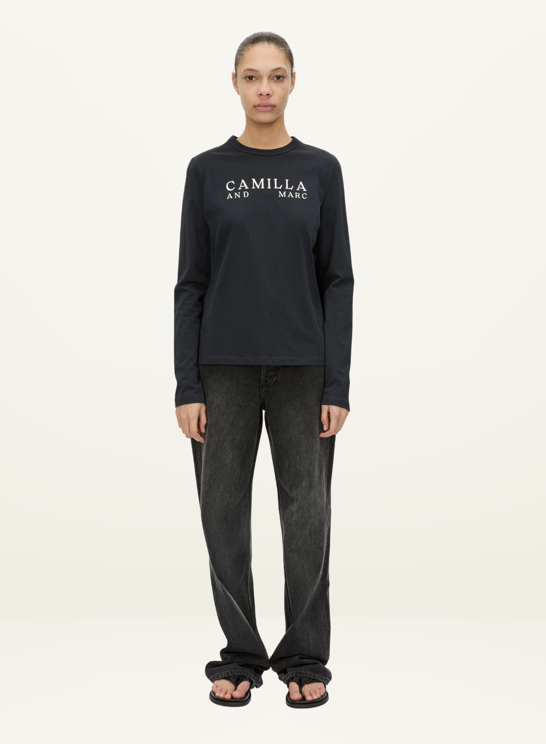 Camilla and Marc Era Graphic Long Sleeve Tee in Navy