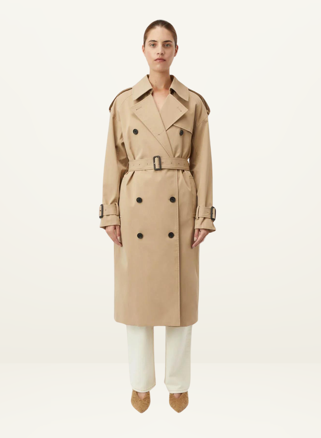 Evans Classic Mid Length Trench Coat SAND from Camilla and Marc-Camilla and Marc-Frolic Girls