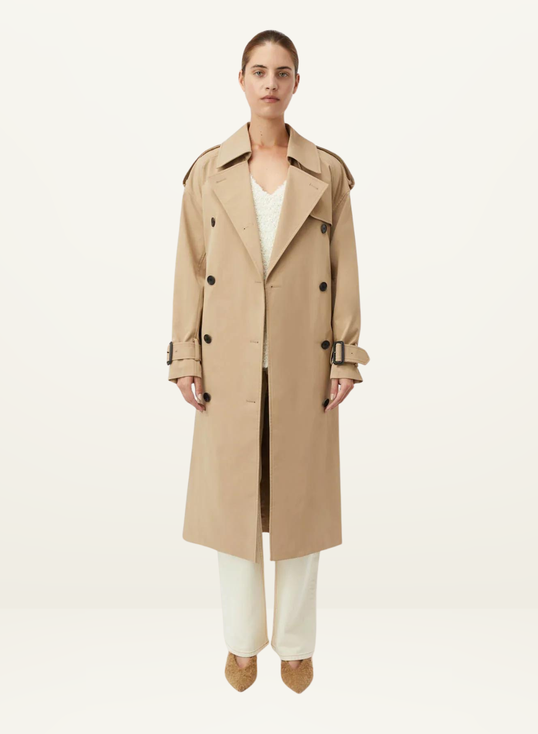 Evans Classic Mid Length Trench Coat SAND from Camilla and Marc-Camilla and Marc-Frolic Girls