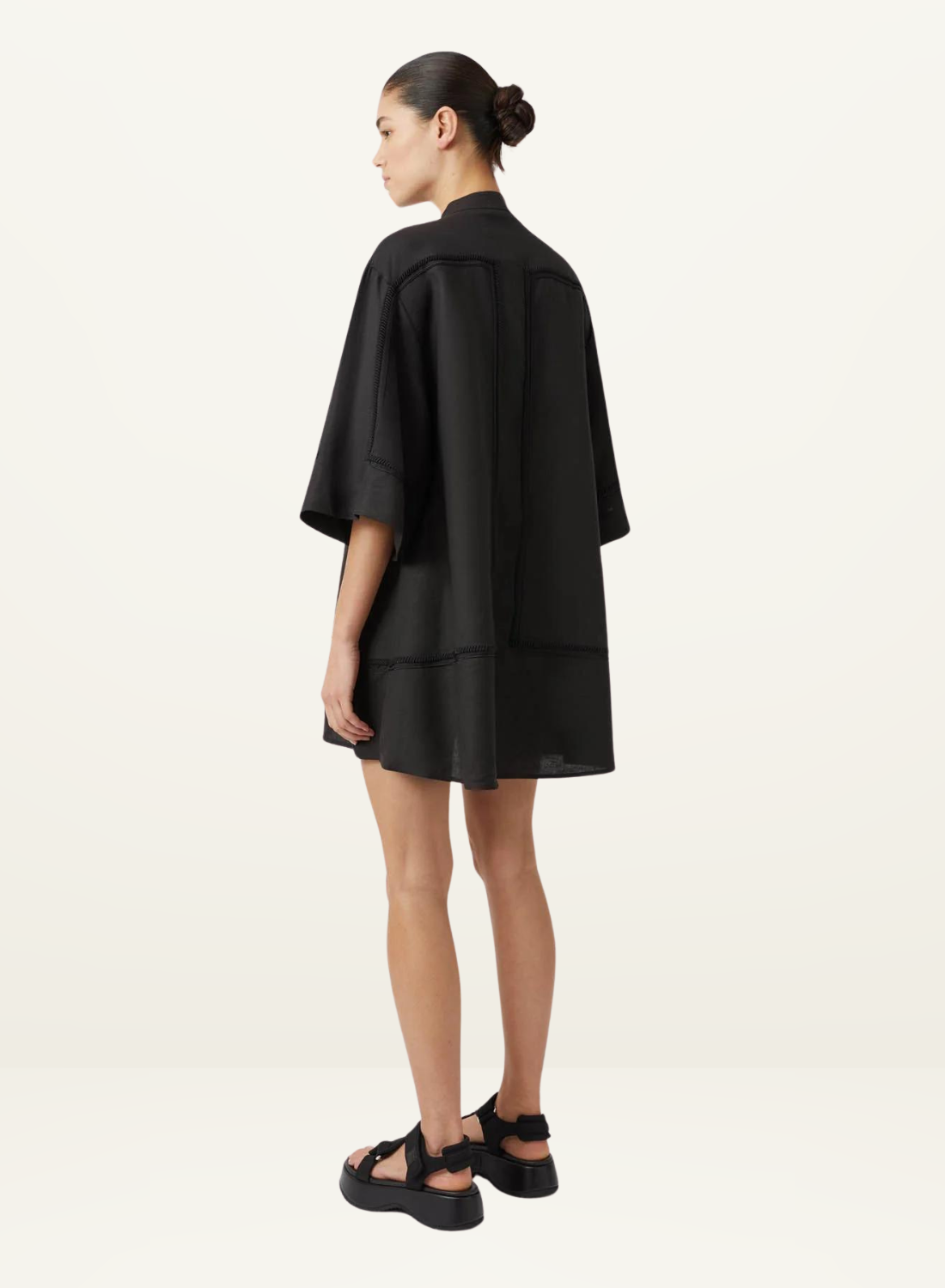 Camilla and Marc Fortuna Linen Shirt Dress in BLACK-Camilla and Marc-Frolic Girls