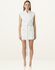 Camilla and Marc Jagger Blazer Vest in WHITE PINSTRIPE-Camilla and Marc-Frolic Girls