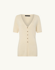 Camilla and Marc Nimbus Buttoned Short Sleeve Top in Cream