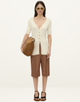 Camilla and Marc Nimbus Buttoned Short Sleeve Top in Cream
