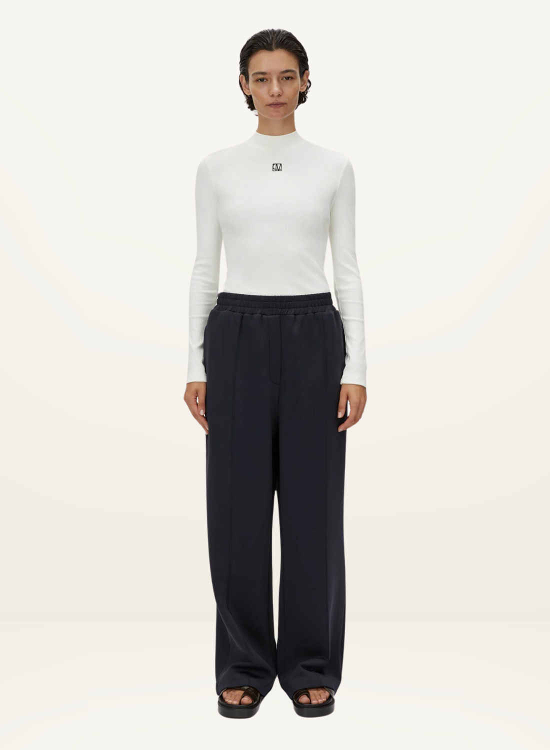 Camilla and Marc Nora Rib Long Sleeve Top in SOFT WHITE