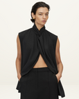 Camilla and Marc Oriole Twist Neck Top in BLACK