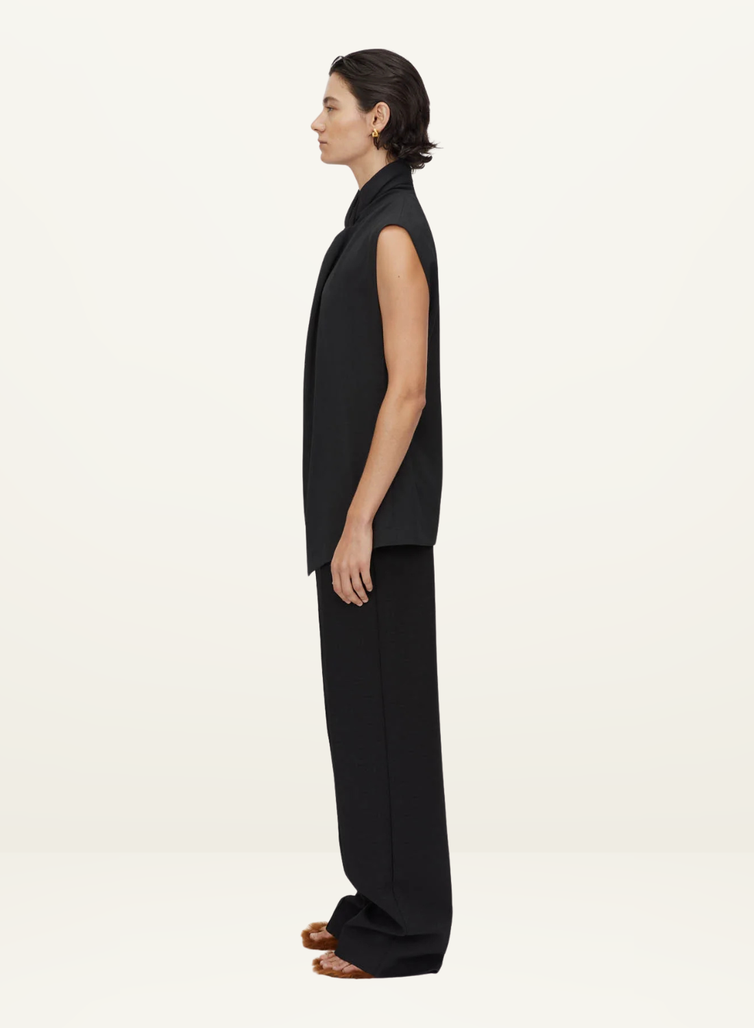 Camilla and Marc Oriole Twist Neck Top in BLACK