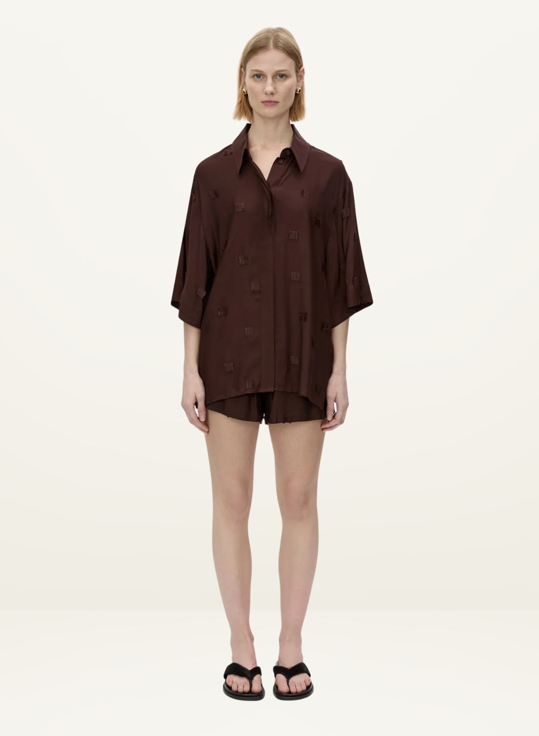 Camilla and Marc Ottilie 2.0 Short Sleeve Shirt in Chocolate