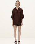 Camilla and Marc Ottilie 2.0 Short Sleeve Shirt in Chocolate