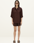 Camilla and Marc Ottilie 2.0 Short Sleeve Shirt in Chocolate