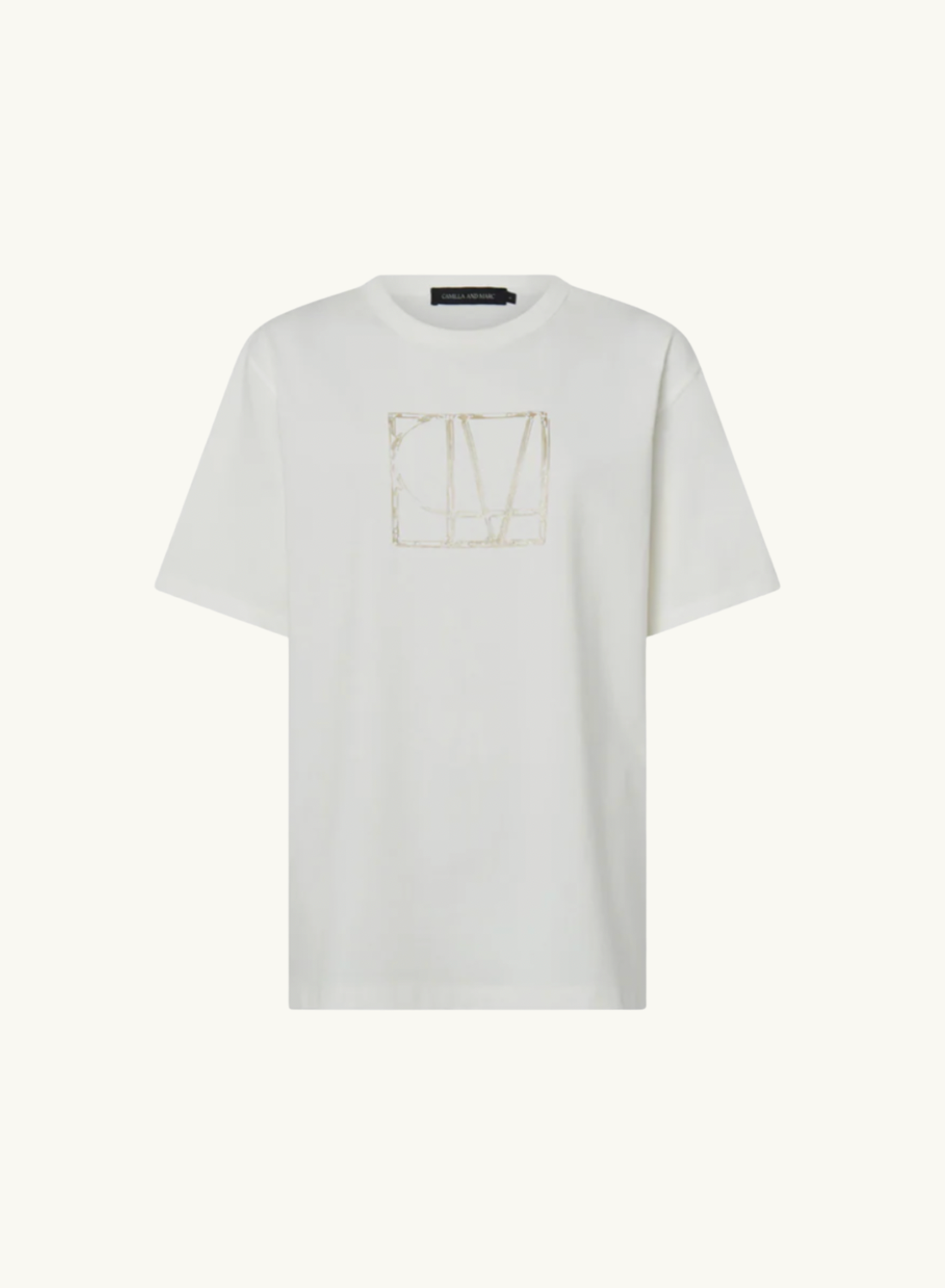 Camilla and Marc Patina Monogram Tee in Soft White