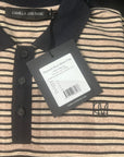 Camilla and Marc Platinum Short Sleeve Polo in Oat Stripe