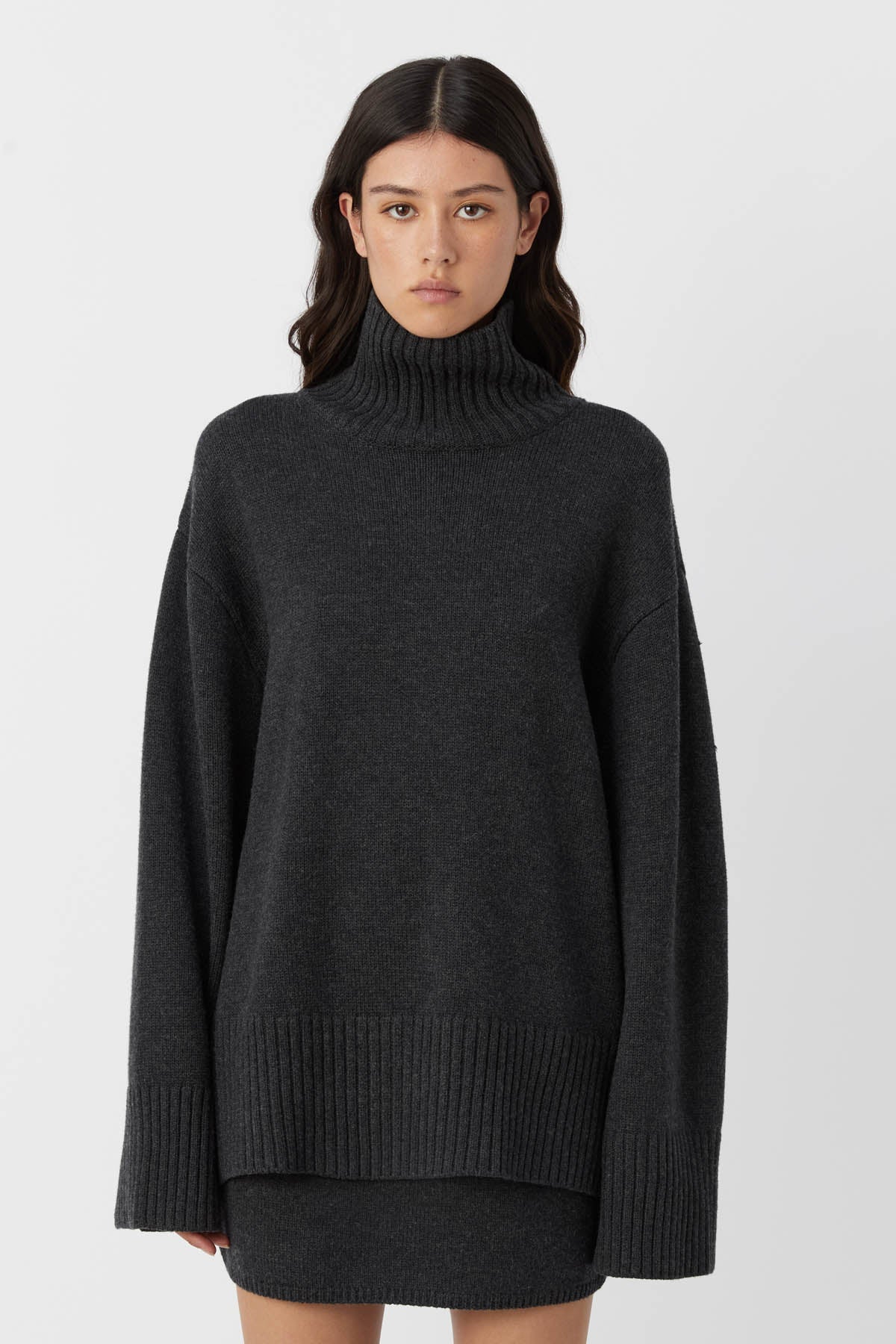 Romeo Funnel Neck Sweater CHARCOAL Camilla and Marc-Camilla and Marc-Frolic Girls