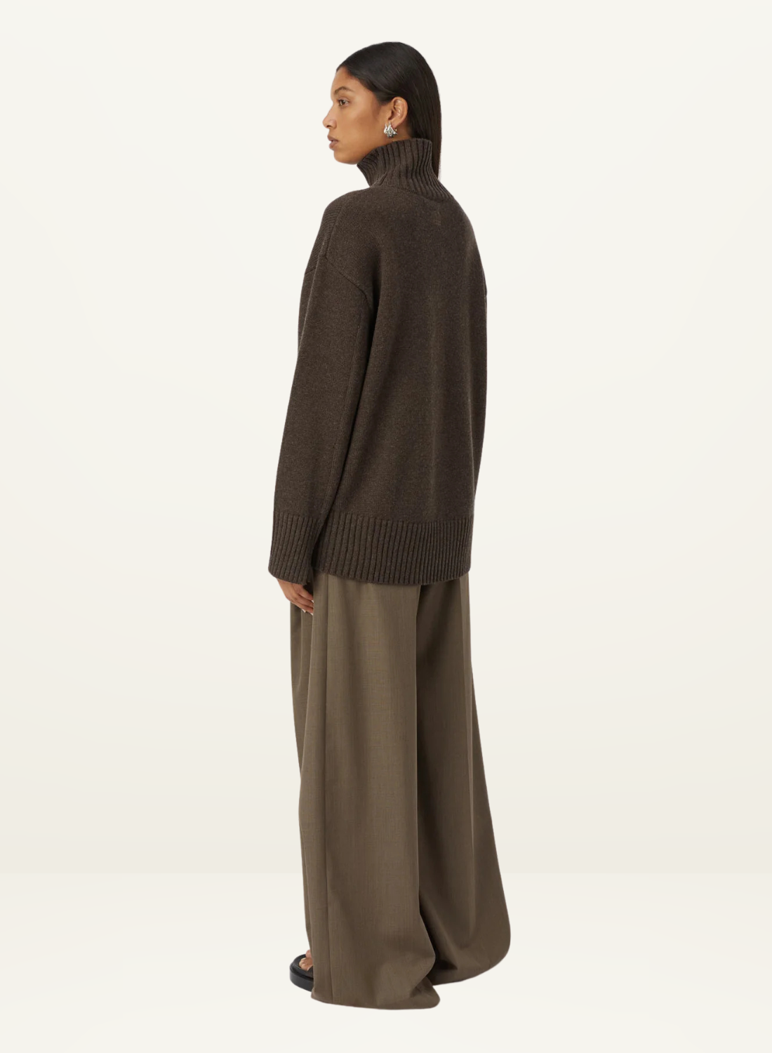 Camilla and Marc Romeo Funnel Neck Sweater in CHOCOLATE