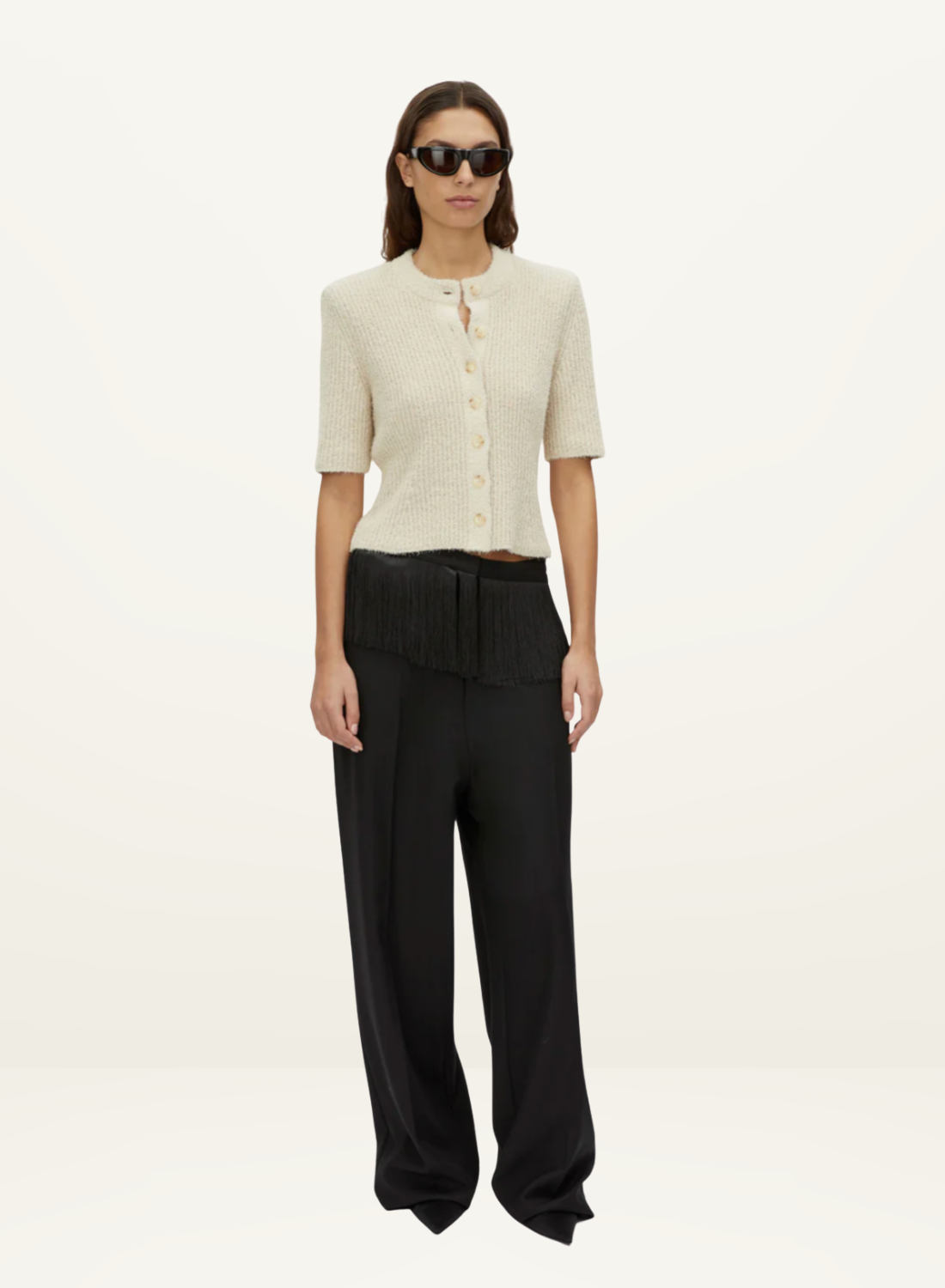 Camilla and Marc Vega Knit Top in Stone